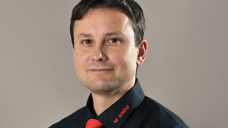 Antonin Kolbinger, Technical Sales at weba, dressed in professional attire with a subtle smile.