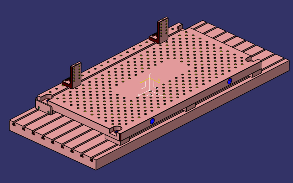 CAD Konstruktion einer Rüstplatte für Effizienzsteigerung in der mechanischen Bearbeitung, entwickelt während des Single Minute Exhange of Die Projekts bei weba Werkzeugbau